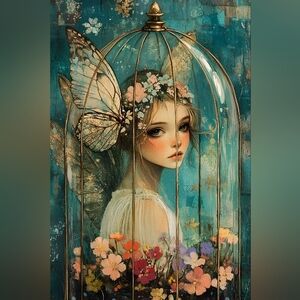 Beautiful Caged Fairy Print